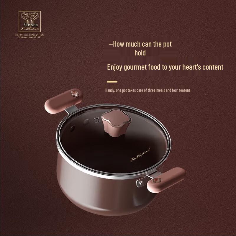 Huoxiang Four-leaf Clover Enamel Stew Pot