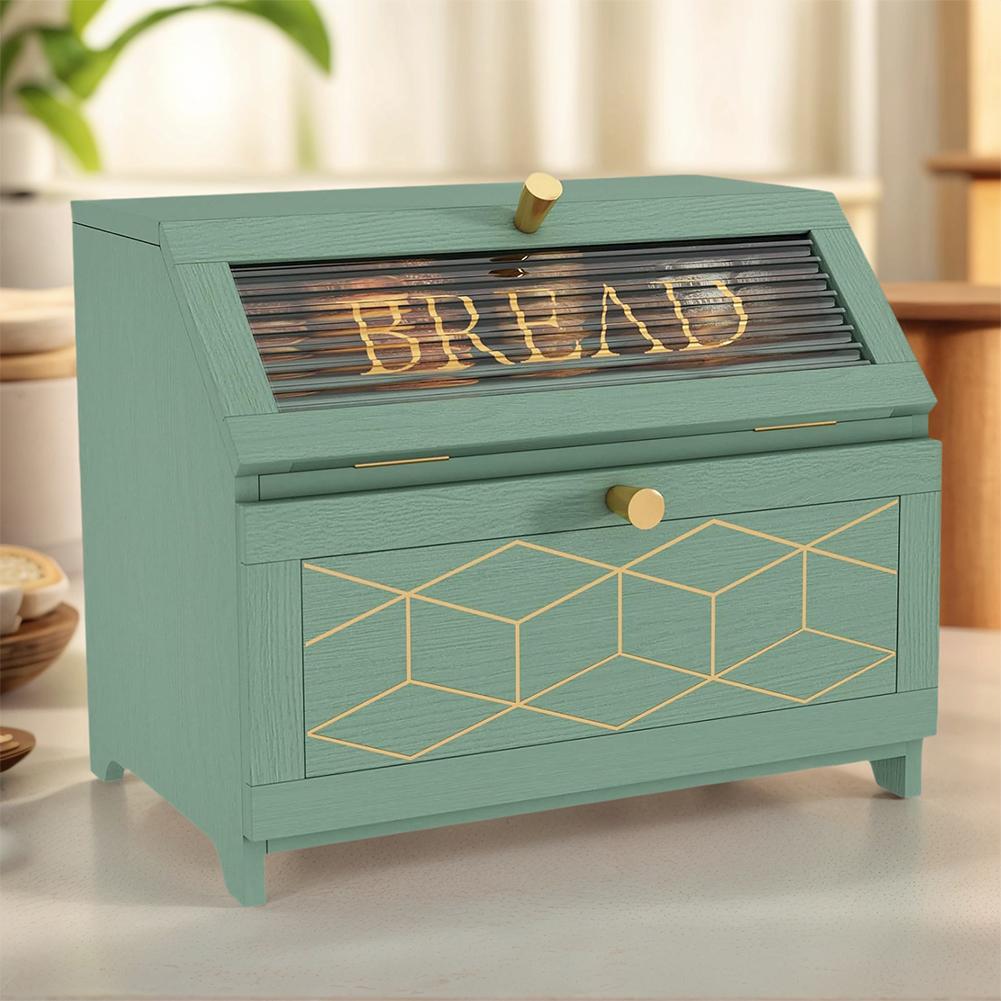 Wooden Bread Bin Multi-Purpose Bread Storage Container Bread Keeper Bin Bread Storage Box for Bagel Donut Cookies