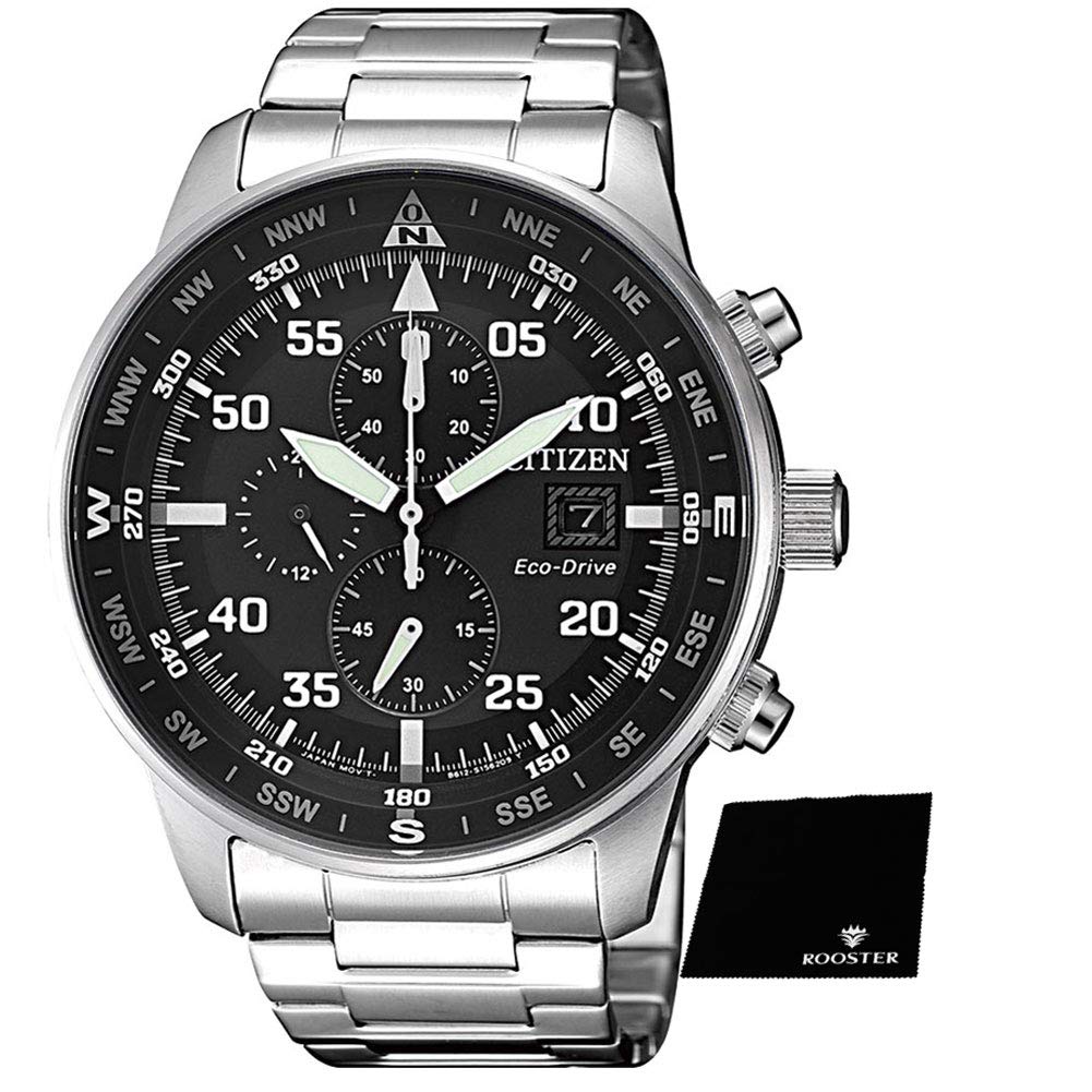 

CITIZEN Часы-хронограф Eco-Drive с солнечной батареей, водонепроницаемость 100 м, мужские ca0690-88e и ROOSTER