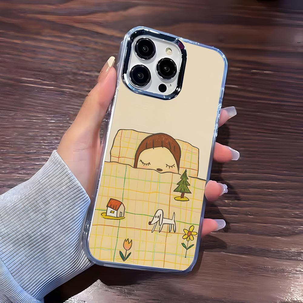 Cute Y-Yoshitomo Nara Phone Case For IPhone 17 Pro Max 16 15 14 Pro Max IPhone 13 Pro Max 11 Plus Transparent Cover