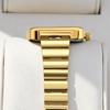 Niche Bamboo Belt Square Watch Women'S Watch Simple Ipg Vacuum Plating Environmentally Friendly Material