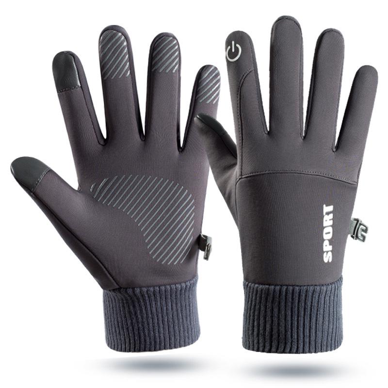 Men's Winter Touchscreen Outdoor Gloves - Velvet Lining, Non-Slip, Waterproof, Windproof for Cycling, Skiing, and Mountaineering.