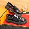 Men Tassel Shoes Round Toe Patent Leather Thick Soled Wear-resistant Leather Shoes Versatile Business Loafers 38-46 Men Shoes