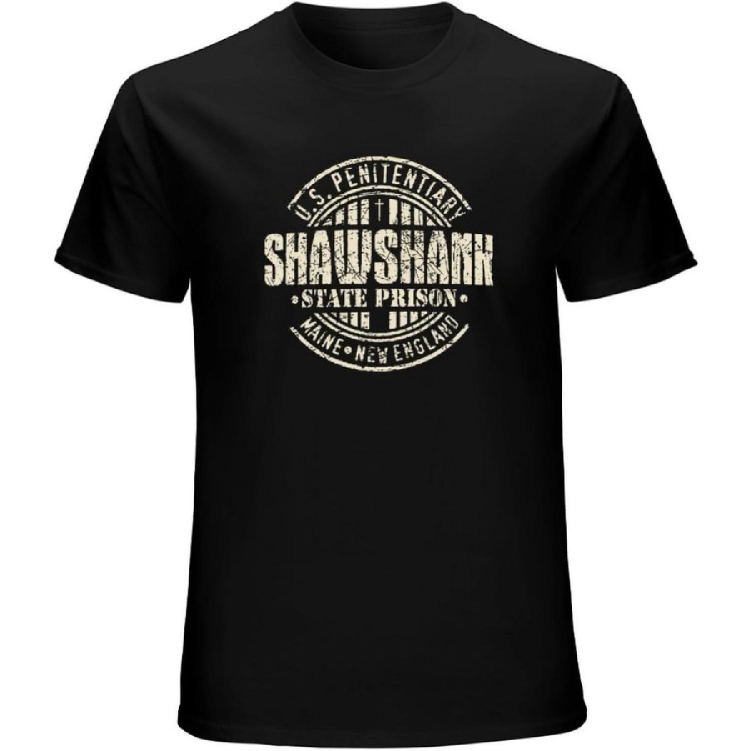DALIBANG Shawshank Redemption T-Shirt Mens Retro Movie 90S Film Stephen King Prison Top Black S