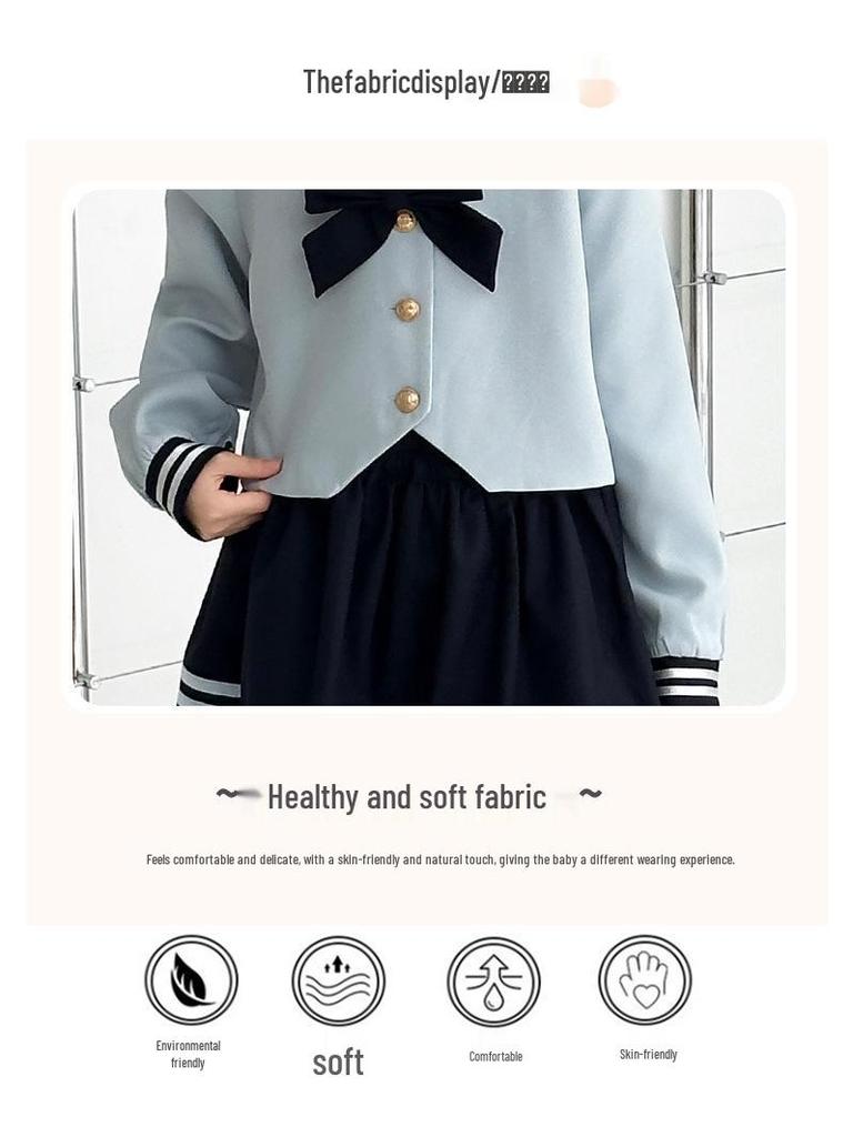Girls' College Style JK Suit - Spring/Autumn 2025 Back-to-School Two-Piece Set (Shirt & Skirt)