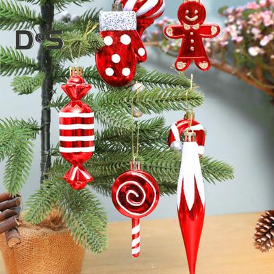 4/6/8/12 pezzi di palline di Natale, decorazioni a forma di stella, lecca-lecca, cupcake, decorazioni da appendere per albero di Natale, casa, interni
