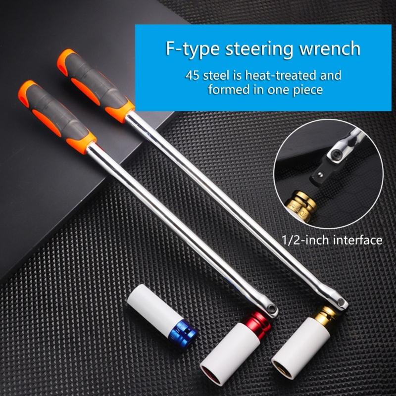 Heavy Duty 1/2Inch Joint Handle Flexible Head Socket Wrench with 180 Degree Rotation and Ergonomic Grip Breaker Bar Tool