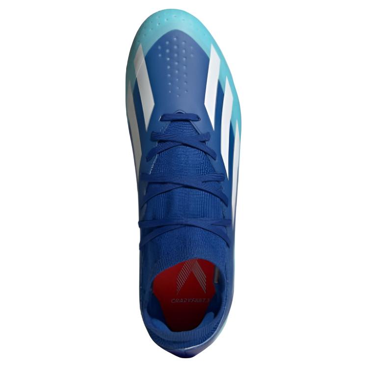 adidas X Crazyfast.3 Okrągły nosek Sznurowane AG (Gumowy krótki trzpień) Lekkie buty piłkarskie Unisex Buty piłkarskie Niebieskie Białe IG7652