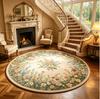 Flower Pattern Carpets for Living Room French Style Bedroom Decor Round Carpet Fluffy Soft Lounge Floor Mat Home Thick Plush Rug