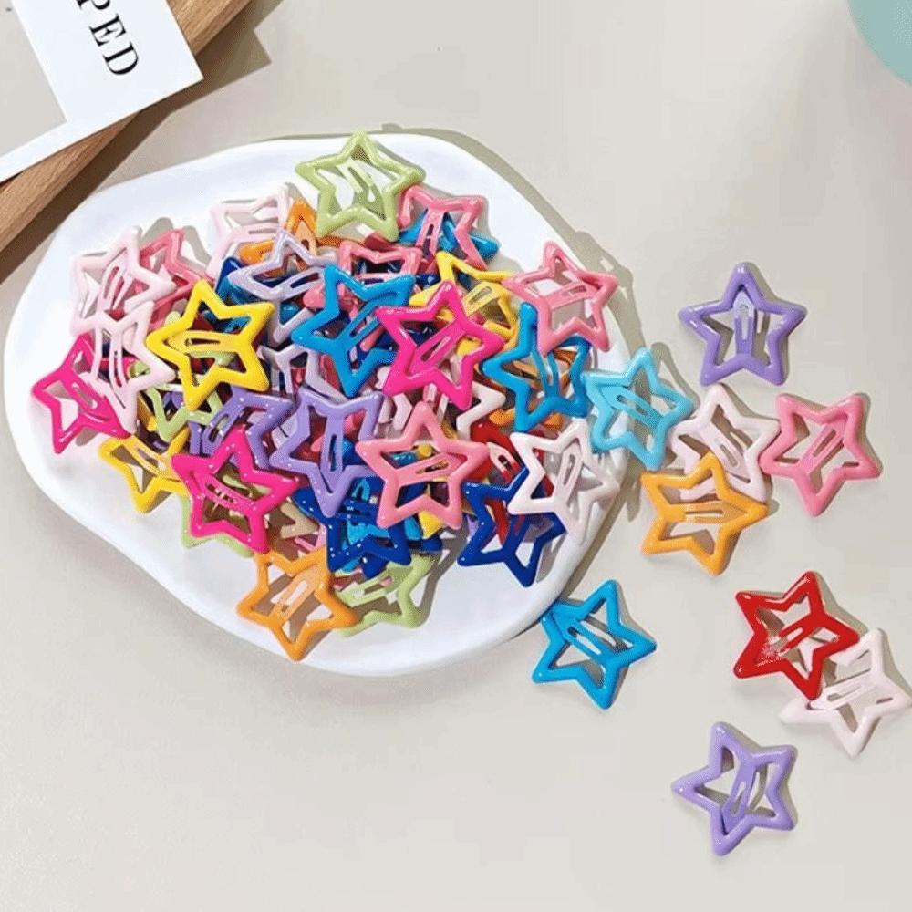 20PCS Dopamine Star Barrettes Headwear Metal Snap Clip Star BB Hair Clips  Kids Hair Accessories
