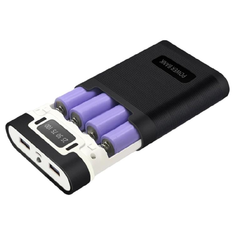 Practical 18650 Mobile Battery Case 4 Cells Detachable Design Easy Assembly LED Power Display Suitable for Enthusiasts