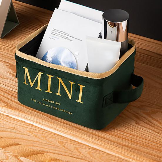 

Многоцелевой ящик для хранения с буквенной печатью, бархатный настольный косметический контейнер для дома