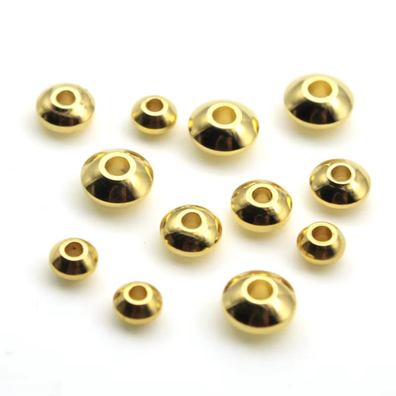 20Pcs 4/5/6/8mm Stainless Steel Round Flat Rondelle Spacer Beads Metal Loose Abaci Beads Charms for Jewelry Making Accessories