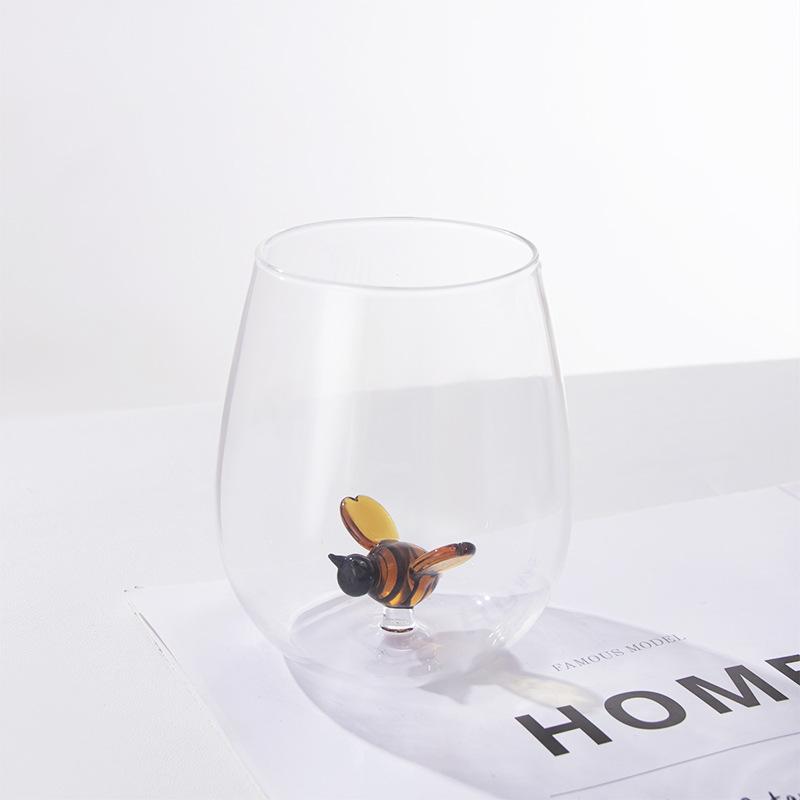 New 3D Cartoon Animal Figurine Glass Cup Wall Glass Coffee Mugs Teacup Espresso Glass Milk Mug For Desktop Decoration