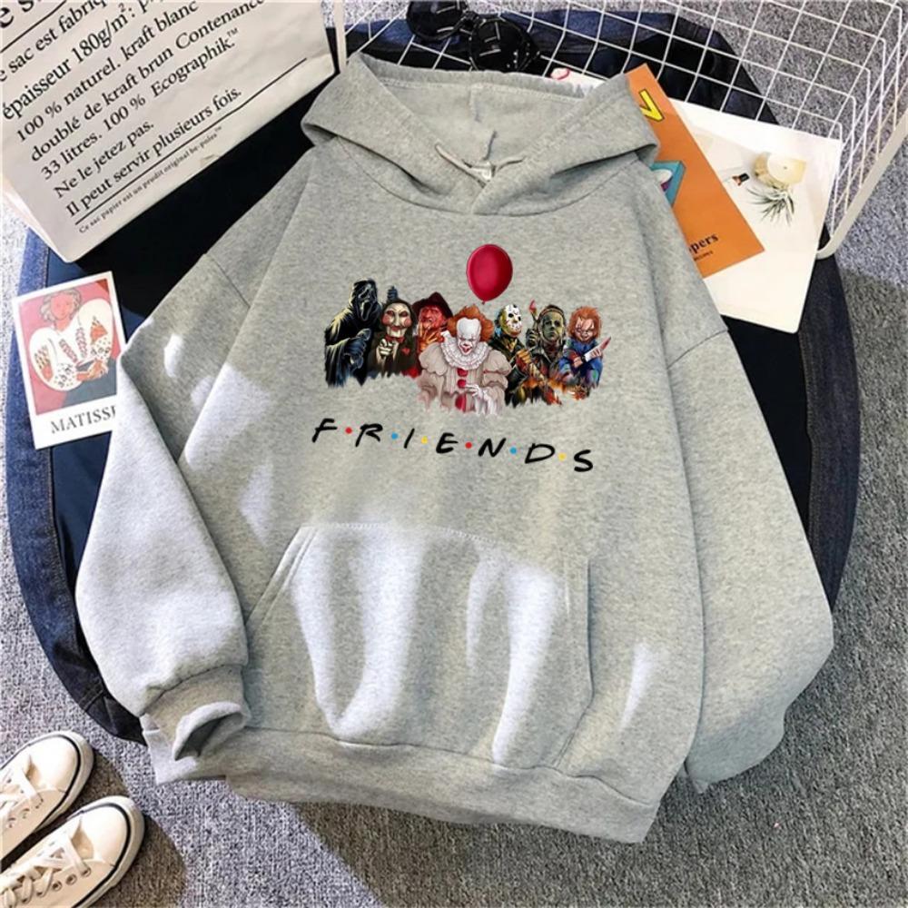 Women Hoodies Japanese Anime Demon Friend Print Hip Hop Woman Casual Pullover Unisex Streetwear Male Y2K Clothes Hoody