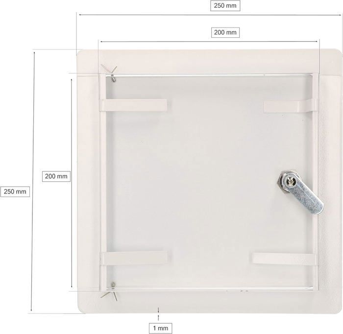 Revizní dvířka - KOTARBAU - 20 x 20 cm - Kov - Bílá - Snadná instalace