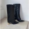 Spring Autumn Genuine Leather Pointed High-Heeled Knight Boots Women Fashion Versatile Breathable Modern Boots Knee High Boots