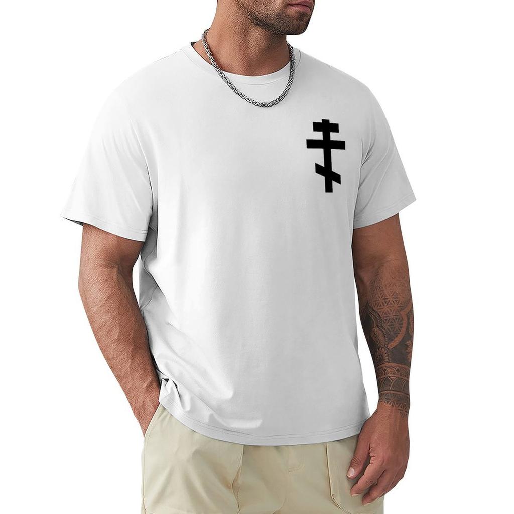 Eastern Orthodox Cross Tshirt Basic Casual Short Sleeve Cotton Shirt