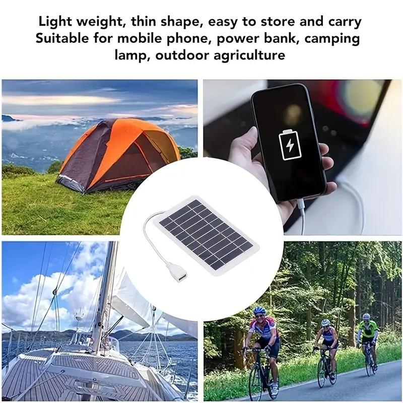 5V 2W USB Solar Panel Outdoor Hiking Waterproof Camping Portable Battery Mobile Power Battery Solar Mobile Phone Charger