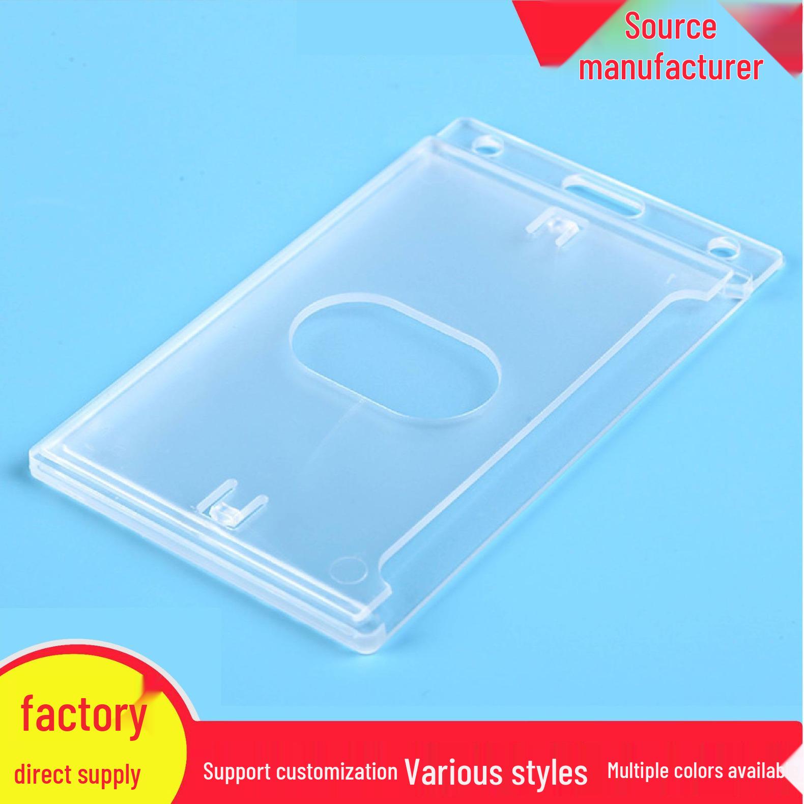 ABS Transparent Card Holder with Lanyard for ID, Access, Meal, Bus, and School Cards Transparent 1 piece