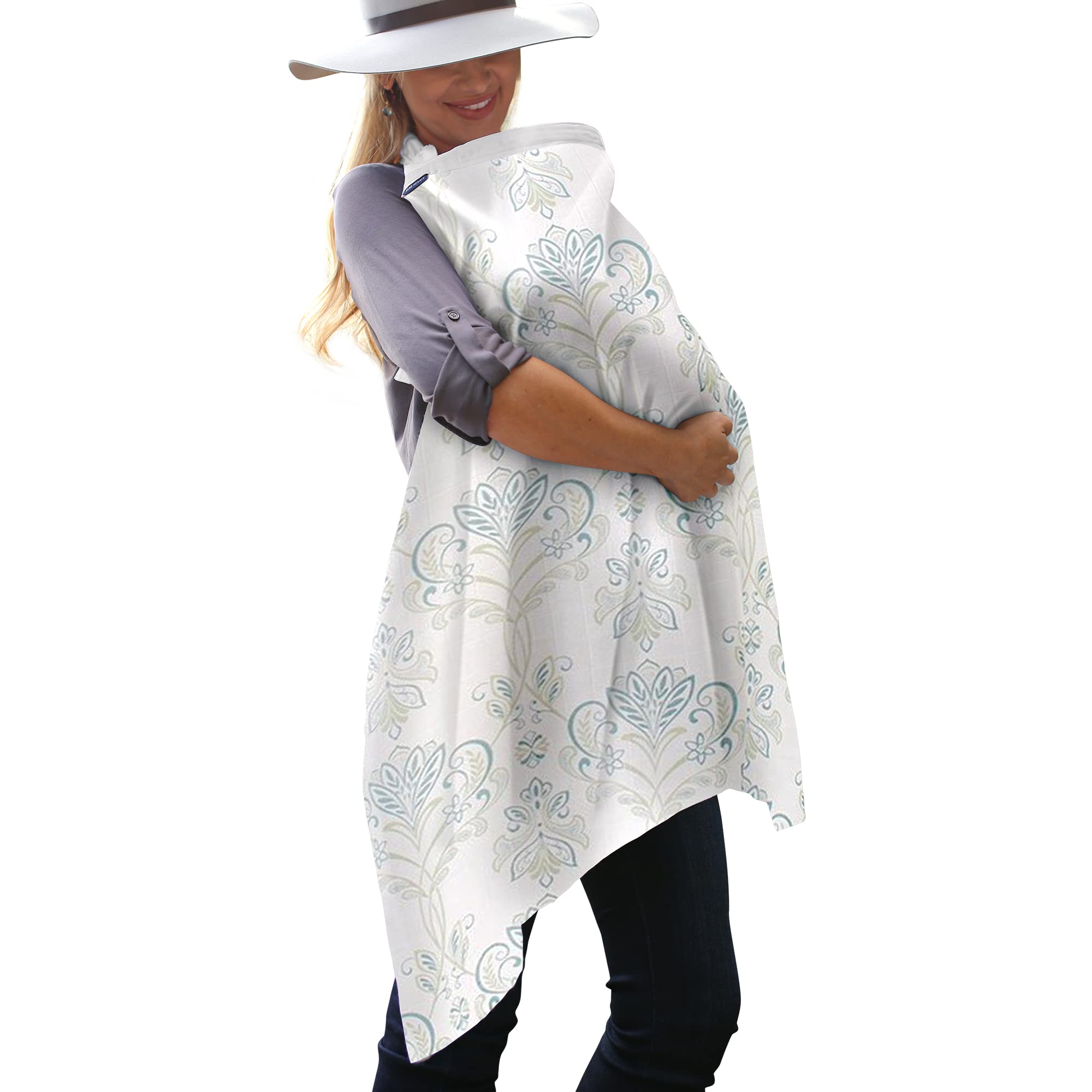 

Bebe au lait Bebeole Nursing Cover with Illustrated Breast Isla Double Gauze Instructions, Pads,