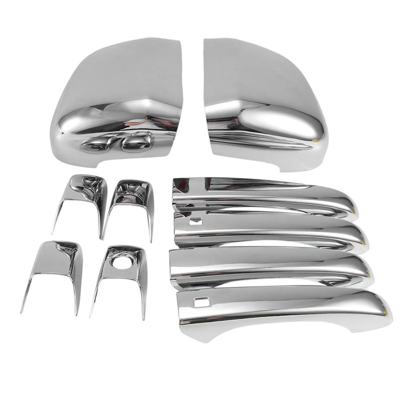 A03E-Mirror Covers+Door Handle Covers For Jeep Grand Cherokee Dodge Durango 2011-
