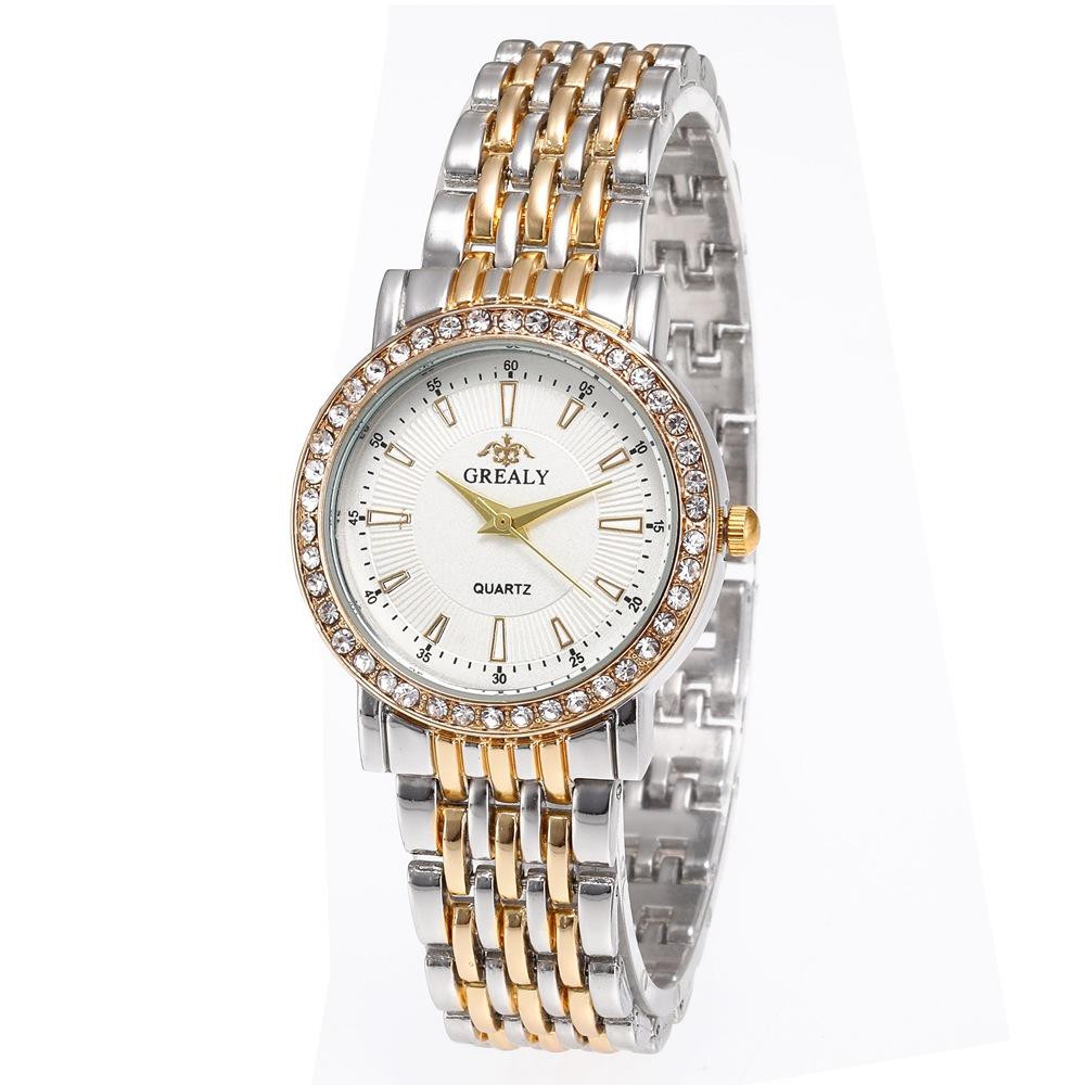 New Casual Watches Women Luxury Fashion Lovers Watch Rhinestone Stainless steel Quartz Watch Men Women Gift Business Wristwatch
