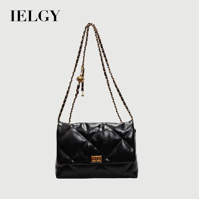 IELGY Large-Capacity All-Match Diamond Chain Bag Ladies Shoulder Messenger Bag