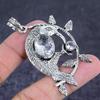 White Topaz Handmade 925 Sterling Silver Jewelry Pendant 2.56" Z3b05