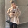 Autumn and winter thickened imitation fox fur fur integrated temperament medium and long environmentally friendly fur coat coat femininity elegant