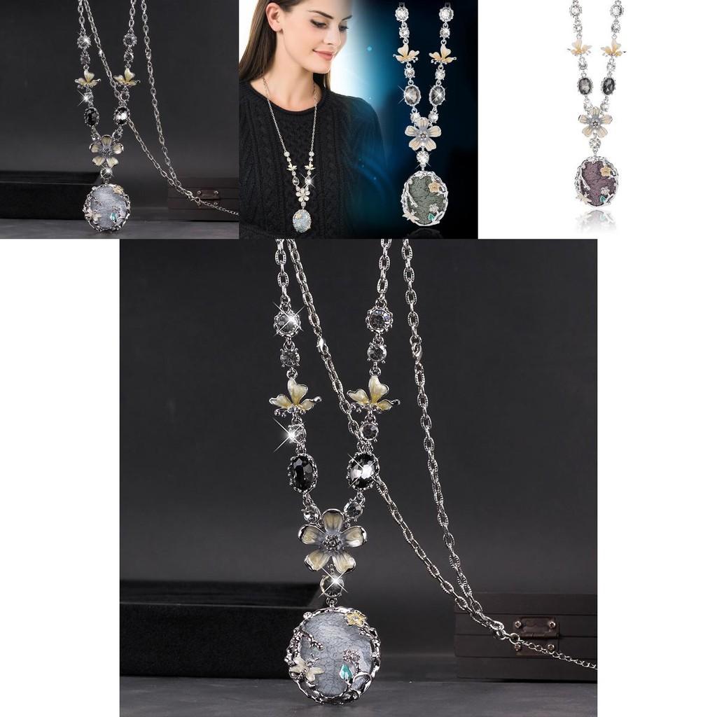 Luxurious Alloy Crystal Necklace Featuring Unique Flower Shape For Elegant Fall Fashion