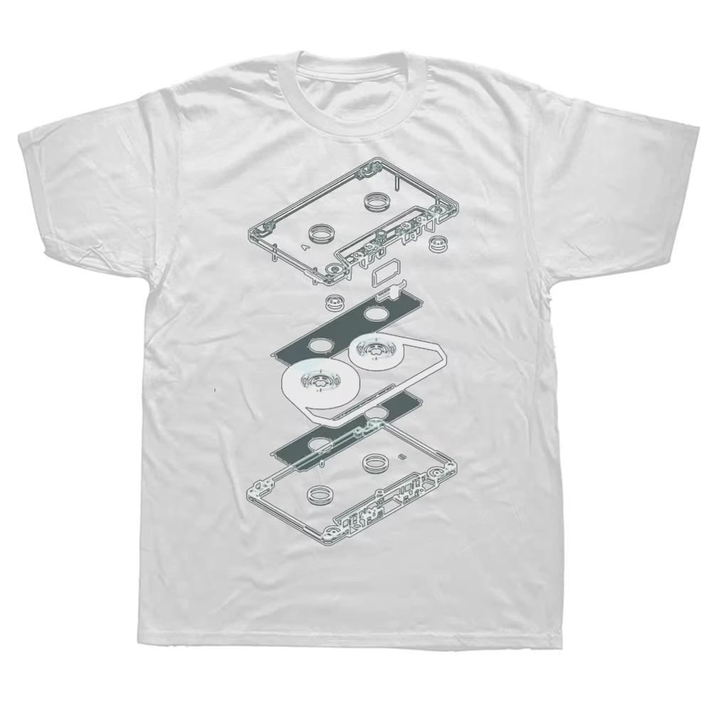 Funny Retro Dj Mc Music Tape Player Cd Birthday Gifts Explosion Audio Cassette T Shirts Graphic Streetwear Harajuku Men Clothing S