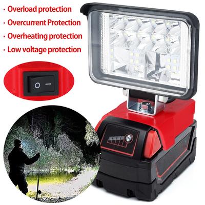 Lampe de travail LED 3 pouces pour Milwaukee M18 Rotation à 180 Degrés Lampe de chantier Lampe de poche portative pour camping randonnée