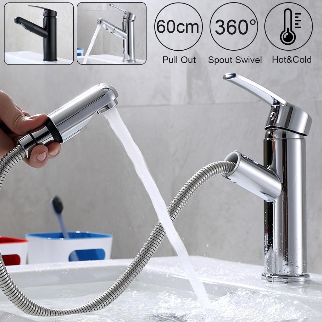 360° Výsuvná Sprcha Umyvadlová Baterie Koupelnová Kuchyňská Umyvadlová Baterie Jednopáková Teplá a Studená Voda Kohoutek Montáž na Desku Baterie Nové