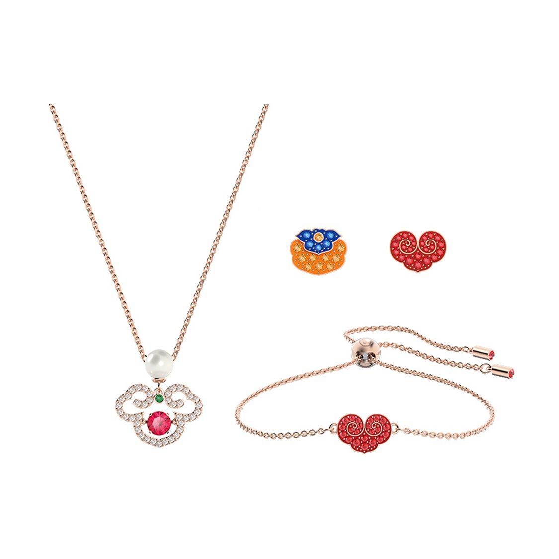 Swarovski Gratia Wishful Necklace Bracelet Earring Set Women Jewelry Multicolor 5622089 Box (Random Color)