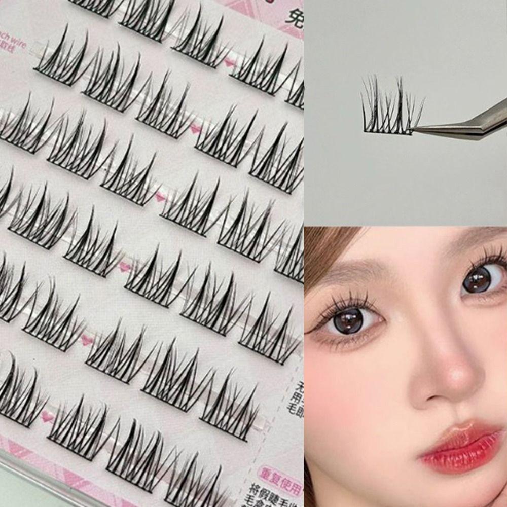 6 Rows Self Adhesive Eyelashes No Glue Individual Lashes High Quality Soft Idol Lash Clusters