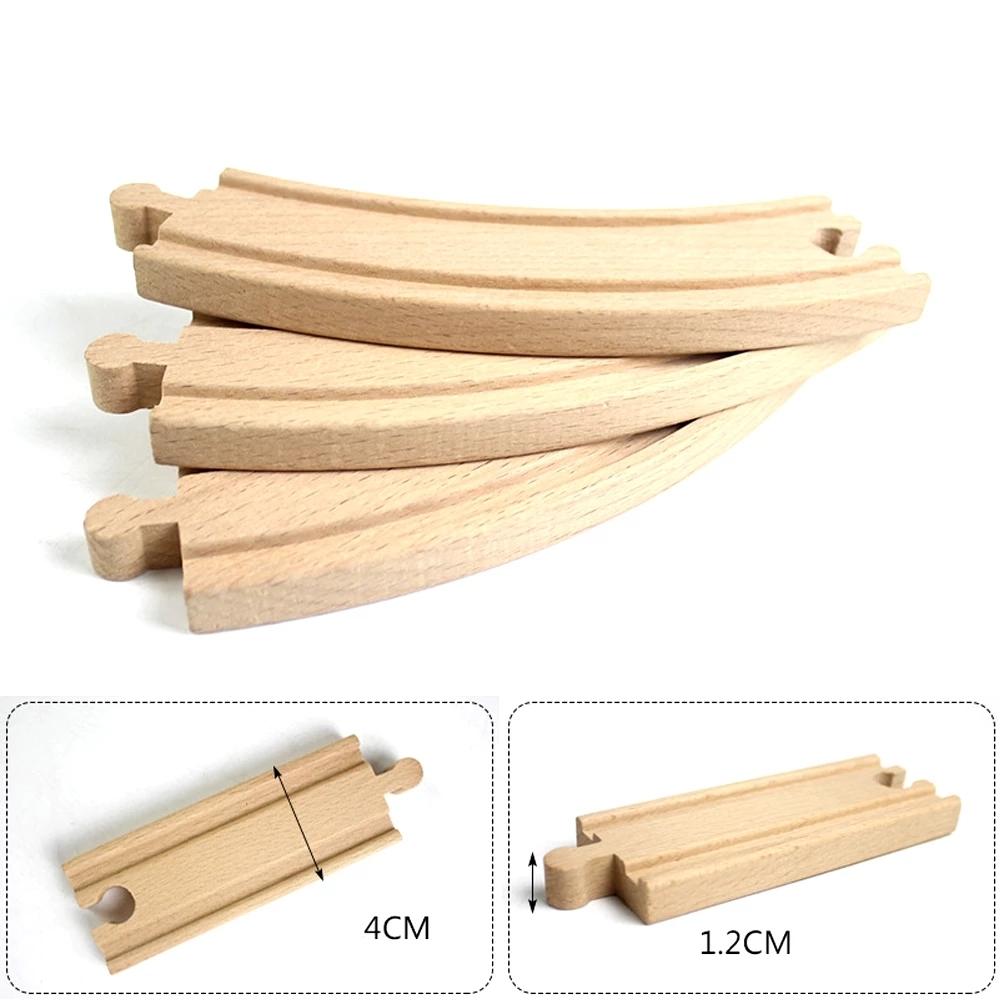 New Wooden Train Track Set Beech Wooden Railway Accessories fit for All Brand Wood Tracks Educational Toys for Children