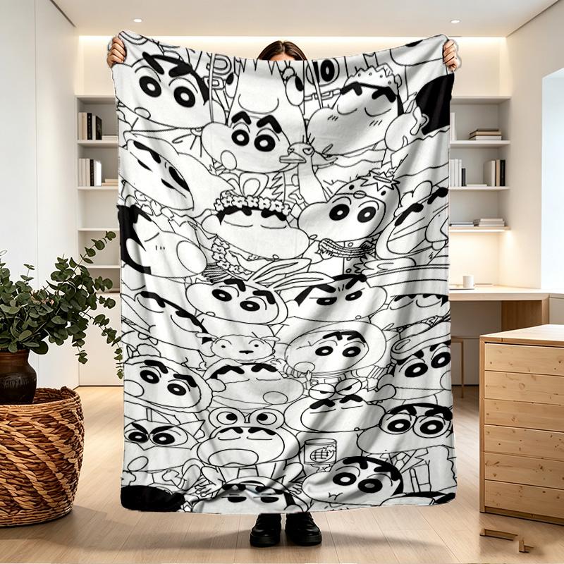 Crayon Shin Print Blanket - Soft & Comfortable, for Bedroom, Travel, Sofa, Home Decoration - Birthday Christmas Gift for Friend