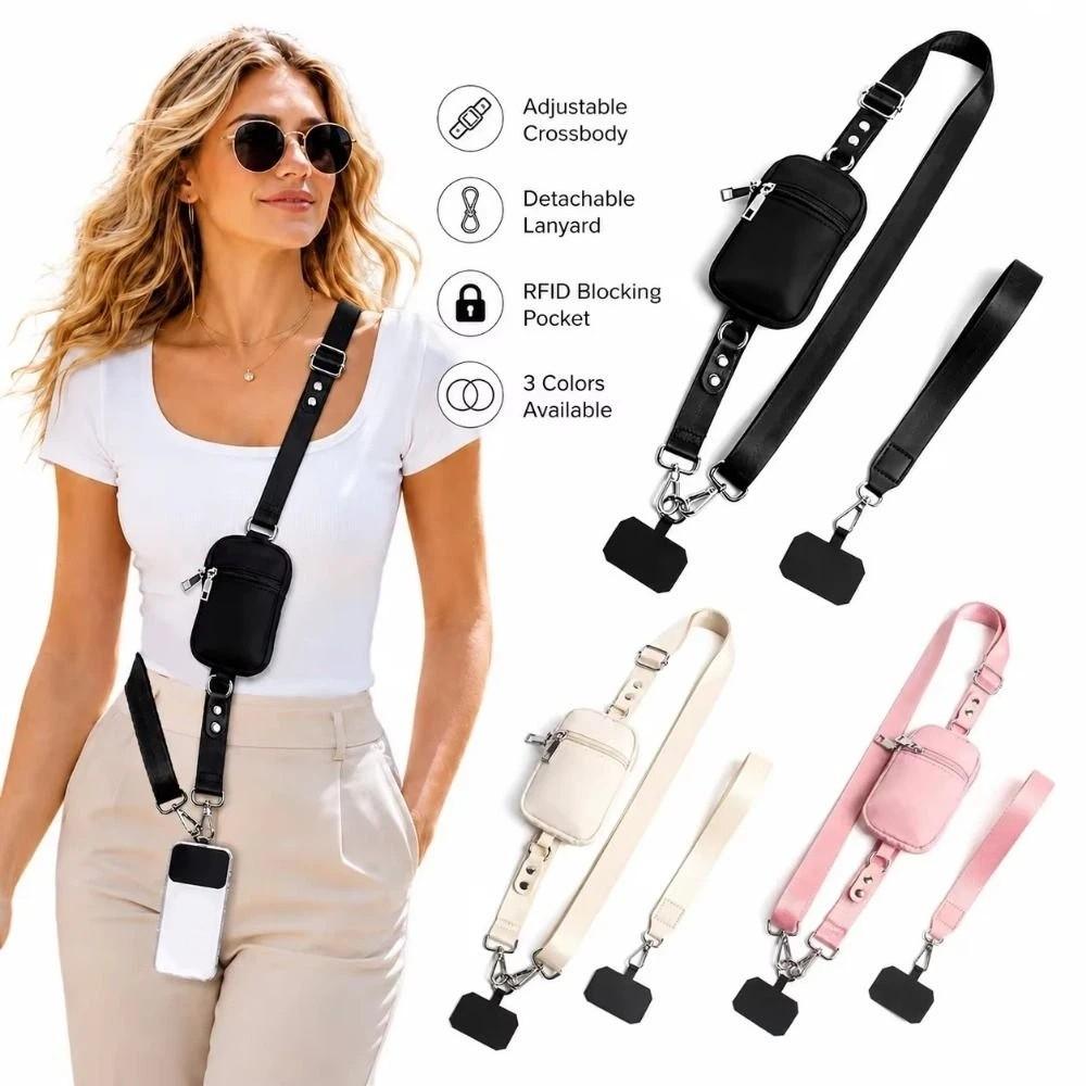 Zipper Wallet Zippered  Coin Pouch Detachable Women's Keychain Wallet  Daily Commute