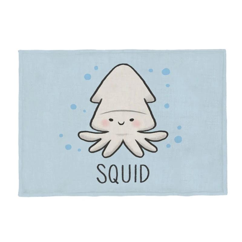 Cute Animal Placemat Rabbit Raccoon Seahorse Shark Children Napkin Dining Table Coaster Sheep Sloth Snail Squid Polyester Hemp