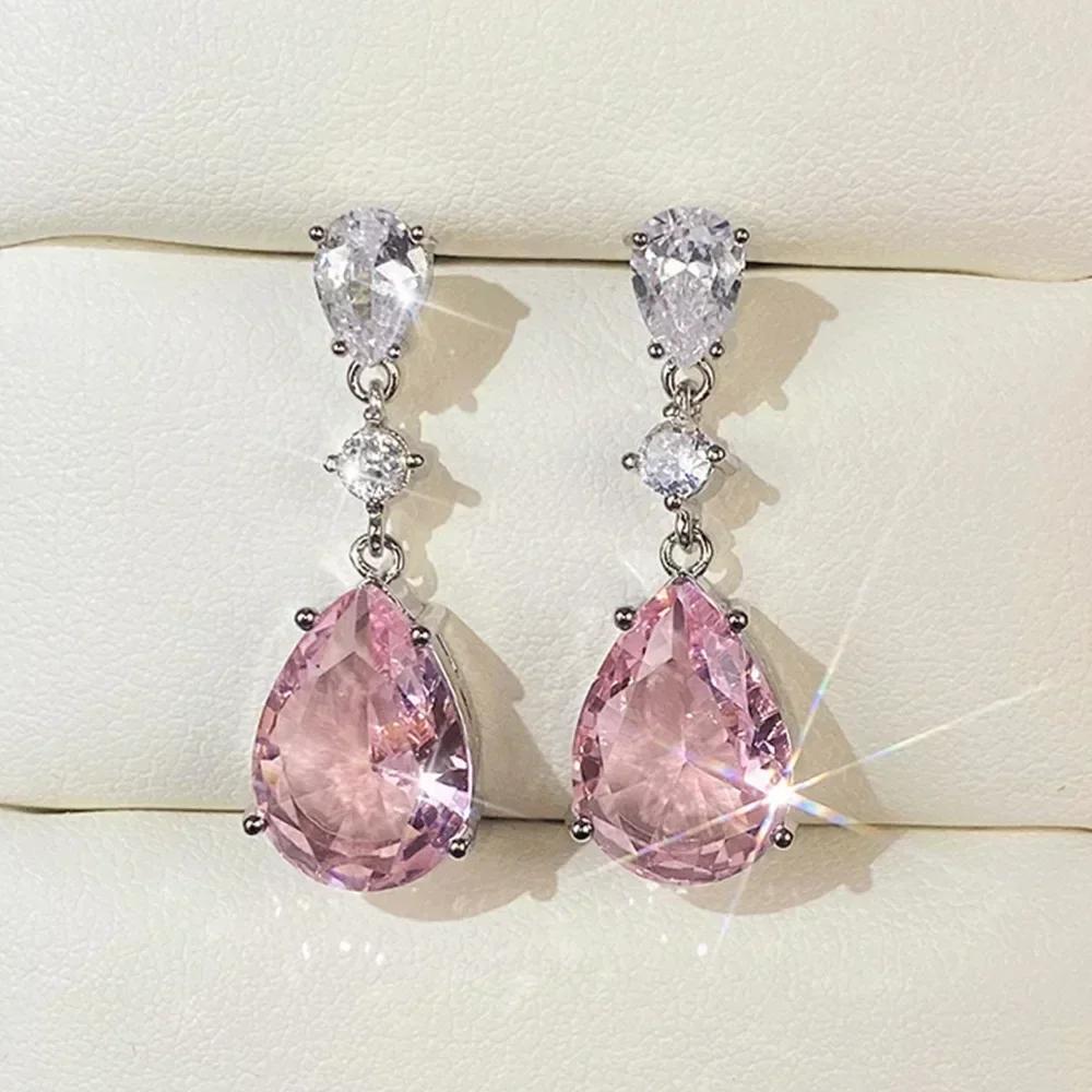 Zircon Oxide Temperament Earrings For Women Attending Banquets Fashion Mosonite Party Jewelry Personality Long Pendant