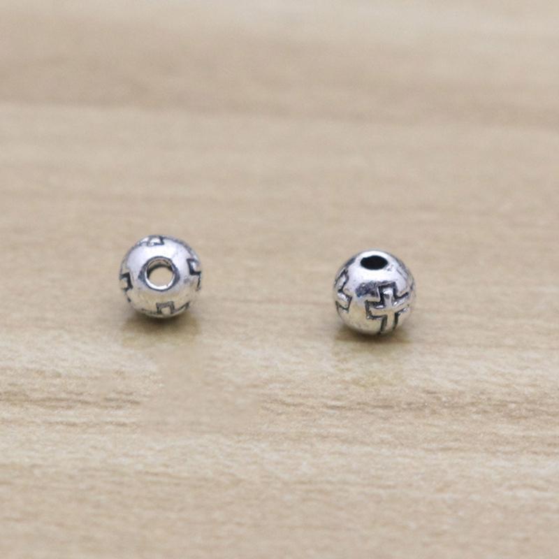 62KD for Cross Round Beads 5mm Unfinished 100pcs/set Catholic Christian Bead Decor