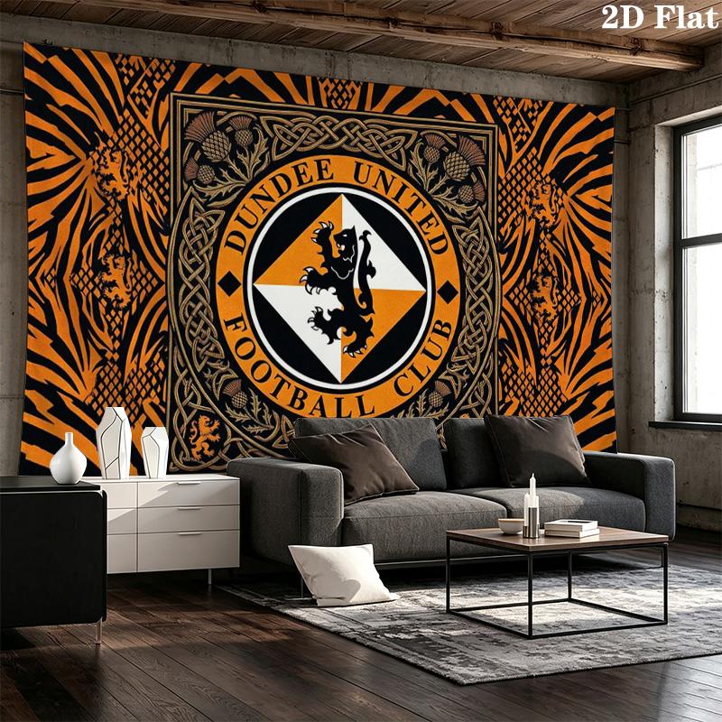 Dundee United FC Wall Tapestry Aesthetic Wall Hanging Printed Fabric Blanket Decorative Tapestries for Bedroom Living Room Home Decor