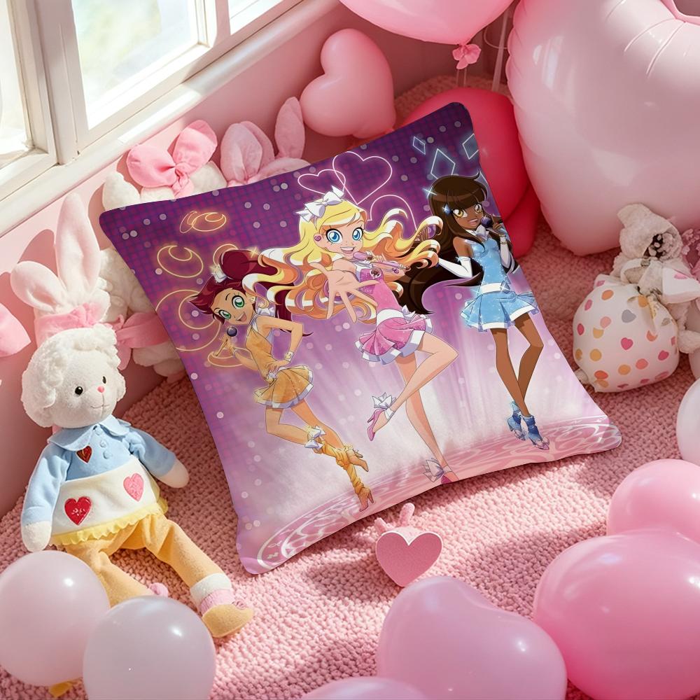

TV L-LoliRock Anime Cushion Cover Pattern Printed Pillowcase for Living Room Sofa Cushion Cover & Bedroom Decor 12x12Inch