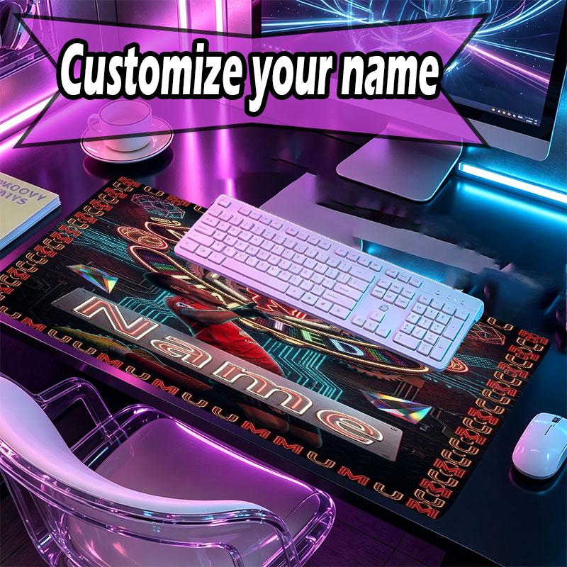 Custom Name Personalized Manchester United Pattern Mousepad, Laptop PC Desk Mat, Decorative Desk Mat for Home Keyboard Pad Gift