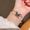 Butterfly Fashion Jewelry Bracelet With Gold Plating And Faux Pearl For Elegant Women