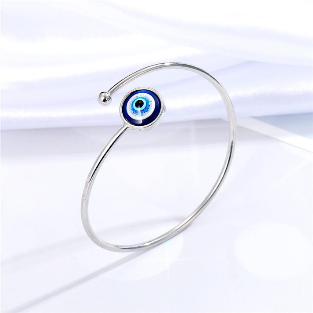 Lucky Turkish Blue Evil Eye Bracelet Bangles for Women Men Simple Round Bead Bracelet Wishing Bracelet Ladies Charm Jewelry Gift