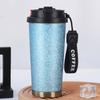 New Stainless Steel Coffee Cup High Appearance Level Double Drink Thermos Cup Will Carry Rope Double Gift Cup
