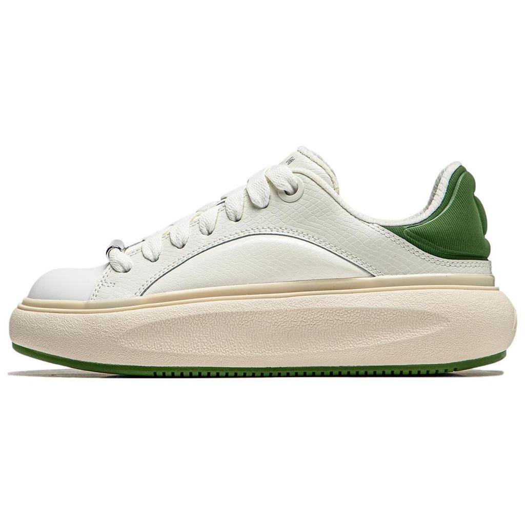 New LiNing Yun You C4D Slip Resistant Low Top Casual Shoes Women's White Green AZGU038-3