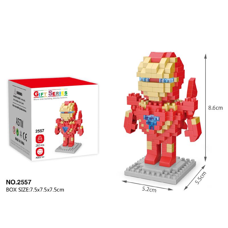 Klassische Film Actionfigur Bausteine Spielzeug Batman Iron Man Spiderman Mini Steine Kleine Partikel Zusammengebaute Baustein Sets